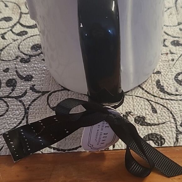 White Mug with Black Handle and Bow #1 - Picture 3 of 8